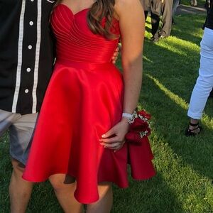 Red Strapless Short Formal Dress